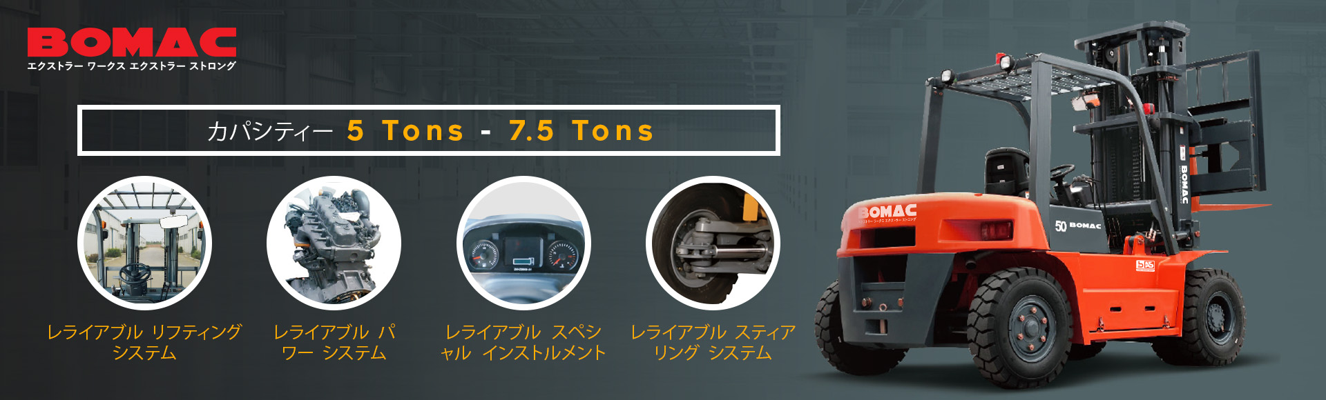 Banner Bomac Forklift Japan 5 TON - 7.5 TON Japan Ver 2